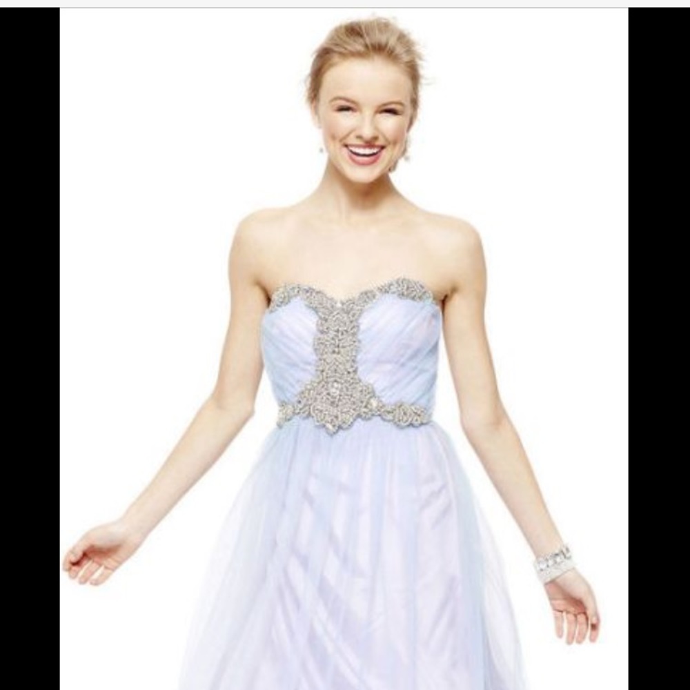 City Triangles lavender/aqua prom gown/dress